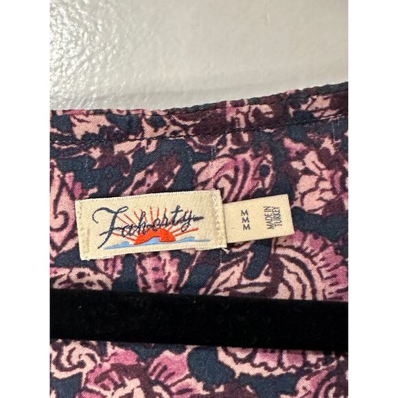 Faherty Isabella Long Sleeve Tiered Midi Dress Fiona Block Print Sz Medium NWOT - Picture 5 of 16